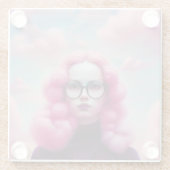 Seriös rosa Haare Glasuntersetzer (Rückseite)