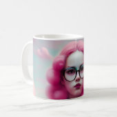 Seriös rosa Haare Kaffeetasse (Vorderseite Links)