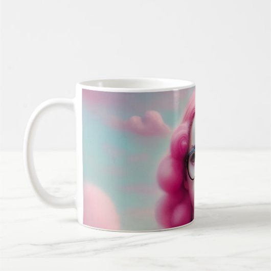 Seriös rosa Haare Kaffeetasse (Links)