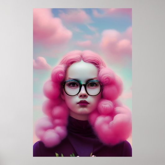 Seriös rosa Haare Poster (Vorne)