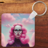 Seriös rosa Haare Schlüsselanhänger (Rückseite)