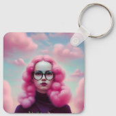 Seriös rosa Haare Schlüsselanhänger (Rückseite)