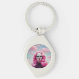 Seriös rosa Haare Schlüsselanhänger