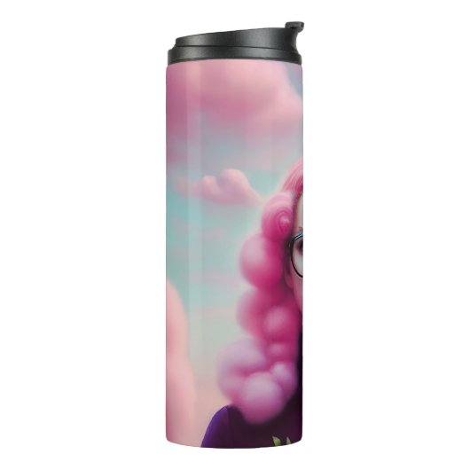 Seriös rosa Haare Thermosbecher (Nach links gedreht)