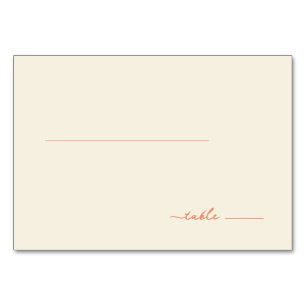 Seriöse Beige-Minimalistische-Tischkarte Tischnummer