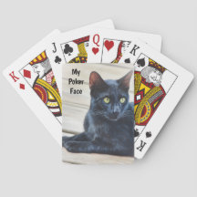 Seriöse Black Cat Face Poker Face Playing Cards