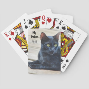 Seriöse Black Cat Face Poker Face Playing Cards Spielkarten
