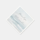 Seriöse Blaue Aquarellwellen Serviette (Ecke)