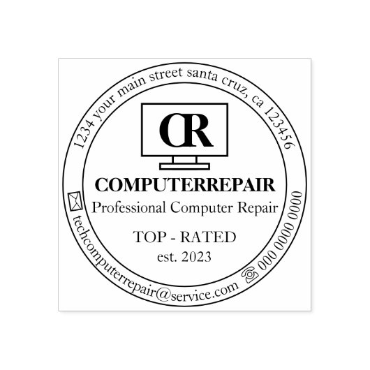 Seriöse einfache mechanische PC-Computerreparatur Gummistempel (Prägung)