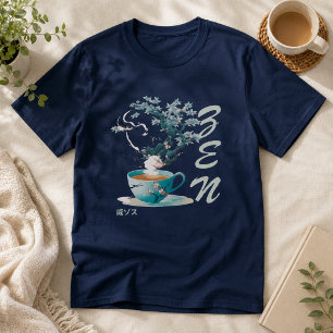 Seriöse japanische Teetasse mit Kirschblüten T-Shirt