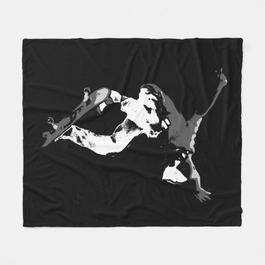 Seriöse Luft - Skateboarder Fleecedecke (Vorderseite (Horizontal))