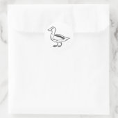 Seriöse Mallard Duck Bird in Schwarz und Weiß Runder Aufkleber (Tasche)