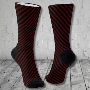 Seriöse Socken dunkelrot diagonal gestreift