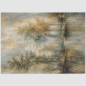 Seriöse Waldreflexions-Decoupage-Landschaft Seidenpapier (Vorderseite)