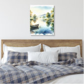 Seriöse Wasserfarben-Lack mit Boot Leinwand Kunst (Insitu (Schlafzimmer))