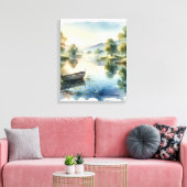 Seriöse Wasserfarben-Lack mit Boot Leinwand Kunst (Insitu (Wohnzimmer))