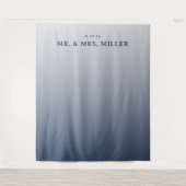 Seriöser blauer Farbverlauf Minimalist Wandteppich (Vorderseite)
