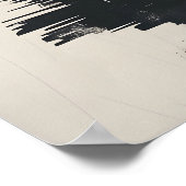 Seriöser Japandi-inspirierter Collage-Kunstprint m Poster (Ecke)