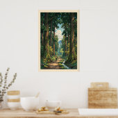 Seriöser Waldweg-Wandkunst Gewundener Pfad, Hoch Poster (Küche)