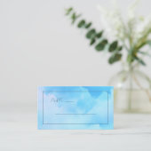 Seriöses Blaue Aquarell Platzkarte (Stehend Vorderseite)