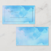 Seriöses Blaue Aquarell Platzkarte (Vorne/Hinten)