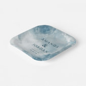 Seriöses Blaut-Wasserfarben-Design Pappteller (Gewinkelt)