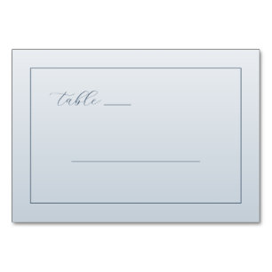 Seriöses Hellblau Minimalistische Linien Tischnummer