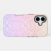 Seriöses Lavendel- und Minz-Mandala-Geometrie-Kach iPhone 16 Hülle (Rückseite (Horizontal))