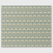 Seriöses Teal-Blumenmotiv Geschenkpapier (Flach)