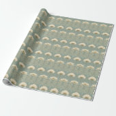 Seriöses Teal-Blumenmotiv Geschenkpapier (Ungerollt)