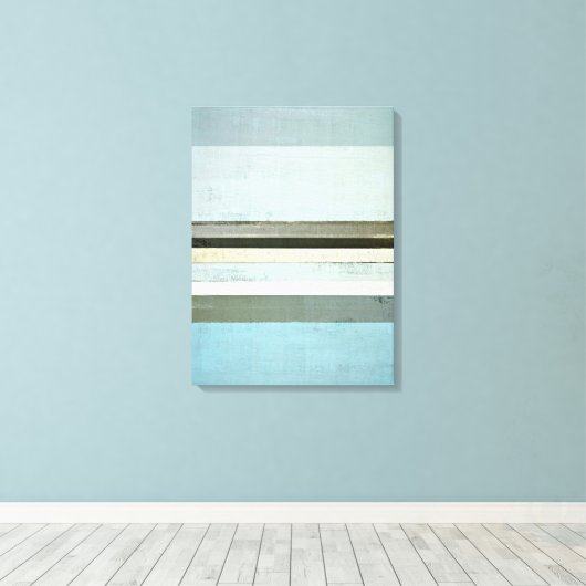 'Serious' Blue and Gray Abstrakt Art Canvas Print Leinwanddruck (Insitu (Holzboden))