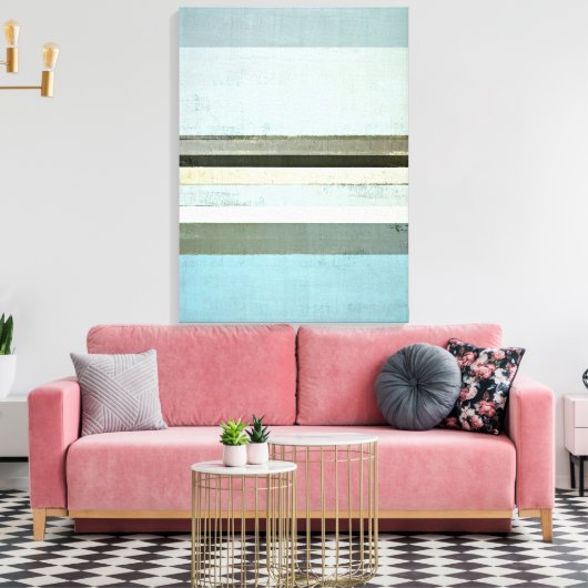 'Serious' Blue and Gray Abstrakt Art Canvas Print Leinwanddruck (Insitu (Wohnzimmer))
