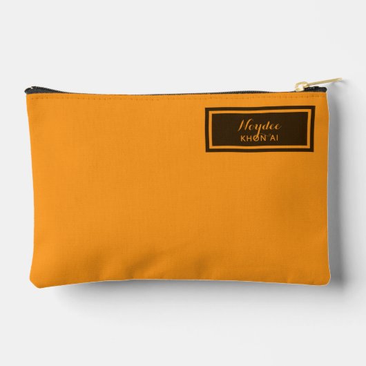 Serious Classic Minimal Simple Orange Zubehörtasche (Rückseite)