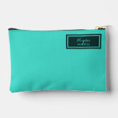 Serious Classic Minimal Simple Turquoise Zubehörtasche (Rückseite)