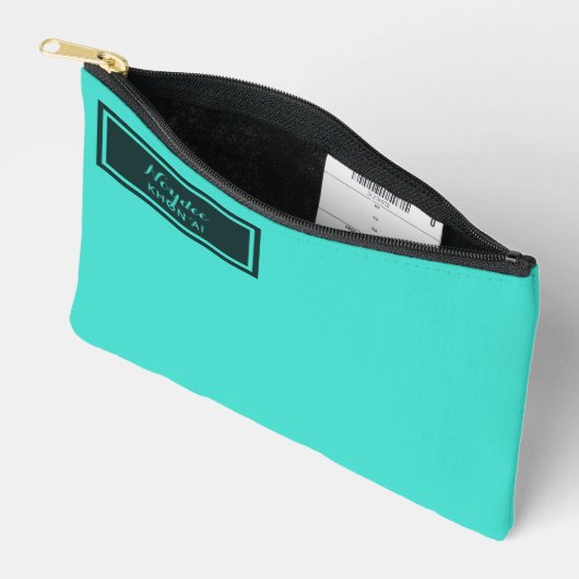 Serious Classic Minimal Simple Turquoise Zubehörtasche (Offen)