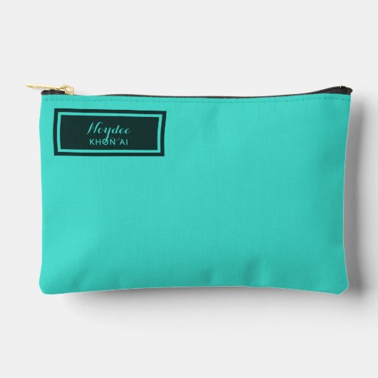 Serious Classic Minimal Simple Turquoise Zubehörtasche (Vorderseite)
