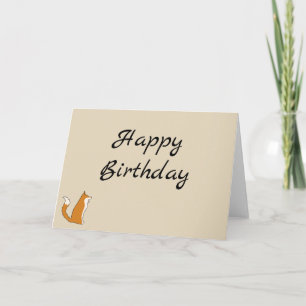 'Serious Fox' blank birthday card Karte