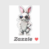 Serious Rabbit with Sunglasses Vinyl Aufkleber (Blatt)