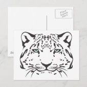 Serious Snow Leopard Postkarte (Vorne/Hinten)
