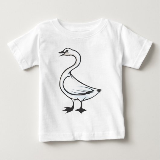 Serious Tundra Swan Bird Baby T-shirt (Vorderseite)