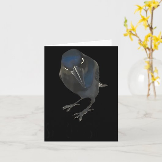 Seriously Funny Crow Sarcastic Quote  Karte (Gelbe Blume)