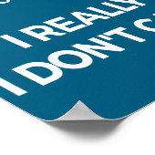 Seriously I Dont Care Tee Shirt Men Anxiety Tee Fu Poster (Ecke)