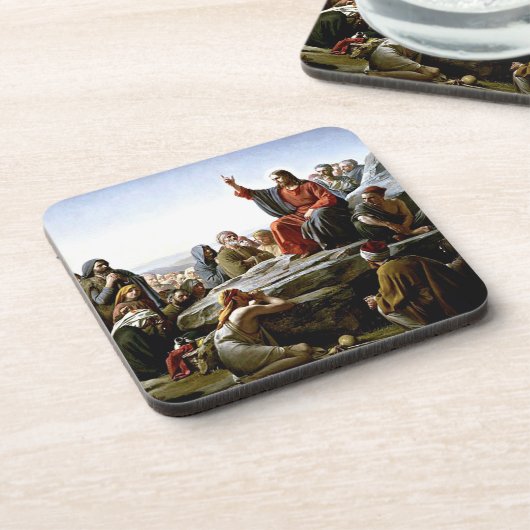 Sermon auf dem Berg - Gemälde von Carl Bloch Getränkeuntersetzer (Linke Seite)