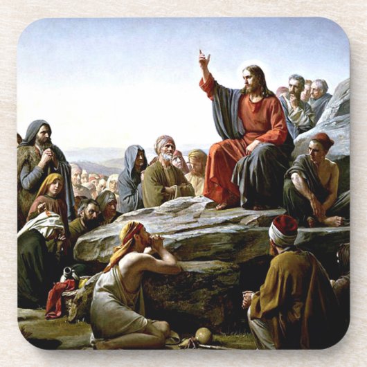 Sermon auf dem Berg - Gemälde von Carl Bloch Getränkeuntersetzer (Vorderseite)