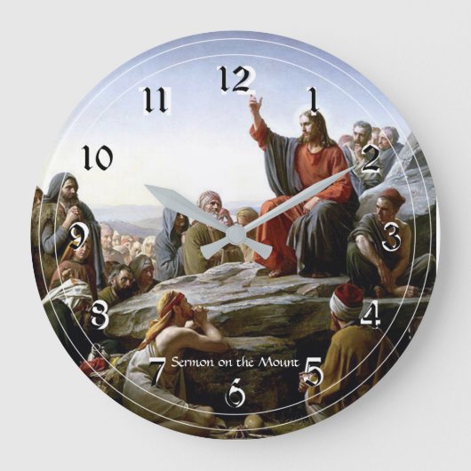 Sermon auf dem Berg, religiöses Gemälde Große Wanduhr (Vorderseite)
