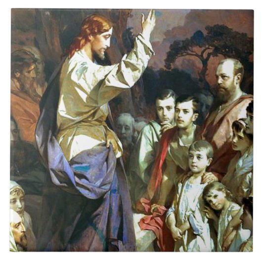 Sermon auf dem Berg, schöne Kunst, Fliese (Vorderseite)