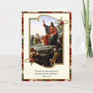 Sermon auf dem Monte Beileid Beerdigung Beatitudes Karte
