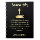 Sermon-Notebook mit Bibel Verse & Cross Notizblock (Vorderseite)