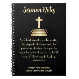 Sermon-Notebook mit Bibel Verse & Cross Notizblock