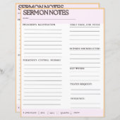 Sermon Notes-Arbeitsblätter (Vorne/Hinten)